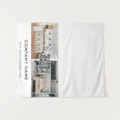 Business Table Runner Banner Real Estate QR Code Wandteppich (Vorderseite (Horizontal))