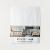 Business Table Runner Banner Real Estate QR Code Wandteppich (Vorderseite)