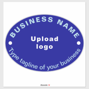 Business-Tagline auf Blue Large Oval Shape Vinyl Aufkleber