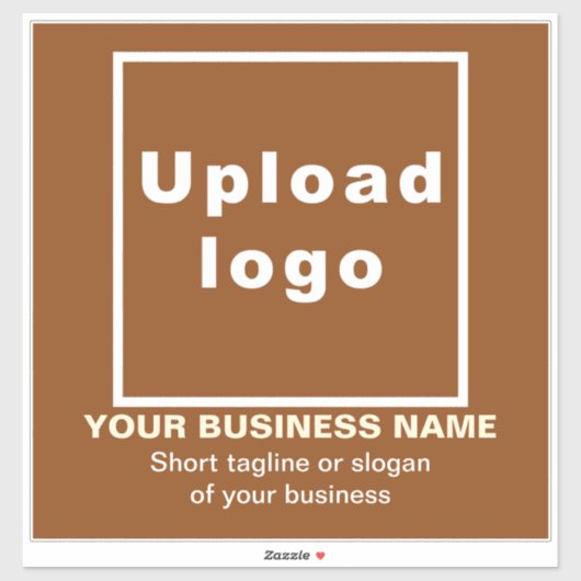 Business-Tagline auf Brown Large Square Vinyl Aufkleber (Blatt)