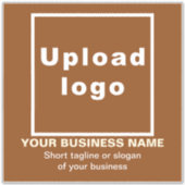 Business-Tagline auf Brown Large Square Vinyl Aufkleber (Vorderseite)