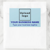 Business-Tagline auf dem hellblauen Rechteck Rechteckiger Aufkleber (Tasche)