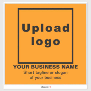 Business-Tagline auf Orange Grosses Quadrat Vinyl Aufkleber