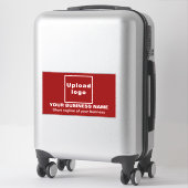 Business-Tagline auf Red Large Rectangle Vinyl Aufkleber (Koffer)
