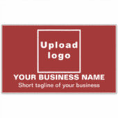 Business-Tagline auf Red Large Rectangle Vinyl Aufkleber (Vorderseite)