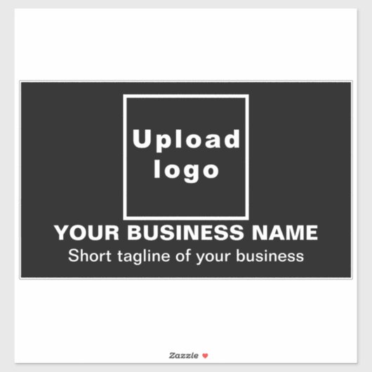 Business-Tagline für Black Large Rectangle Vinyl Aufkleber (Blatt)