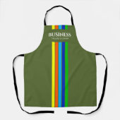 Business-Tagline Moderne vertikale Streifen grün Schürze (Vorderseite)