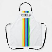Business Tagline Moderne vertikale Streifen weiß Schürze (Vorderseite)