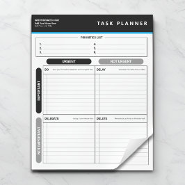 Business Task Planner Priority Matrix Notepad Notizblock