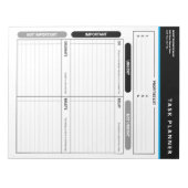 Business Task Planner Priority Matrix Notepad Notizblock (Vorderseite)