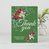 Business Thank You Appreciation Floral Green Dankeskarte (Stehend Vorderseite)