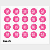 Business Thank You Custom QR Code Pink Runder Aufkleber (Blatt)