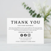 Business Thank You For Your Referral Card (Stehend Vorderseite)