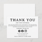 Business Thank You For Your Referral Card (Vorne/Hinten)