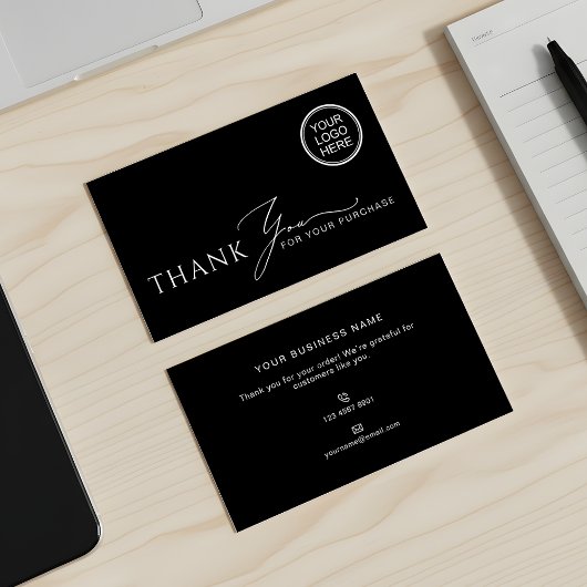 Business Thank You Modern Packaging Insert Visitenkarte