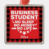 Business Uni Student Red Kariert Xmas Ornament Aus Metall (Vorne)