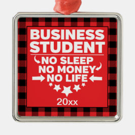 Business Uni Student Red Kariert Xmas Ornament Aus Metall