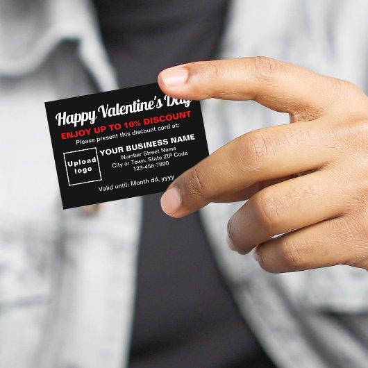 Business Valentine Black Discount Card Rabattkarte