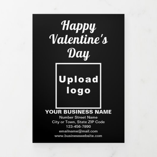 Business Valentine Black Trifold Card Dreifach Gefaltete Karte (Cover)