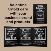 Business Valentine Black Trifold Card Dreifach Gefaltete Karte