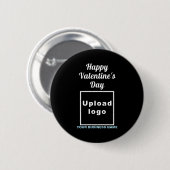 Business Valentine Greeting On Navy Blue Button (Vorne & Hinten)