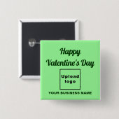 Business Valentine Gruß auf dem hellgrünen Platz Button (Vorne & Hinten)