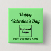 Business Valentine Gruß auf dem hellgrünen Platz Button (Vorderseite)