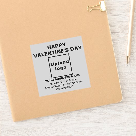 Business Valentine Gruß auf Grau Platz Vinyl Aufkleber (Notizbuch)