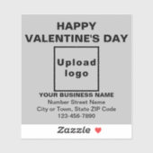 Business Valentine Gruß auf Grau Platz Vinyl Aufkleber (Blatt)