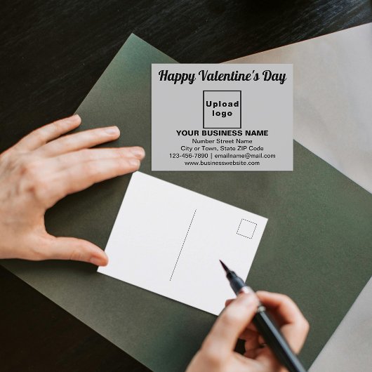 Business Valentine Gruß auf Grau Postkarte