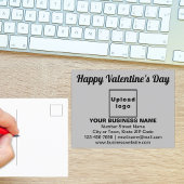 Business Valentine Gruß auf Grau Postkarte