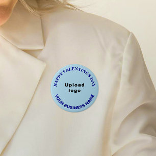 Business Valentine Gruß auf Light Blue Round Button