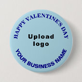 Business Valentine Gruß auf Light Blue Round Button (Vorderseite)
