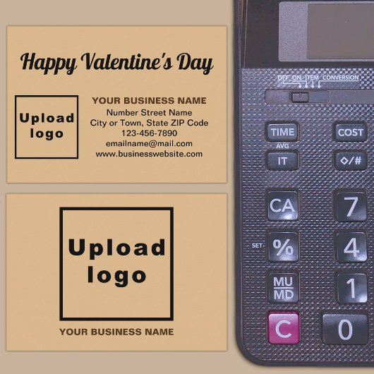 Business Valentine Gruß auf Light Brown Begleitkarte