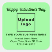 Business Valentine Gruß auf Light Green Quadratischer Aufkleber (Vorderseite)