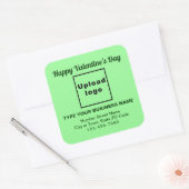 Business Valentine Gruß auf Light Green Quadratischer Aufkleber (Umschlag)