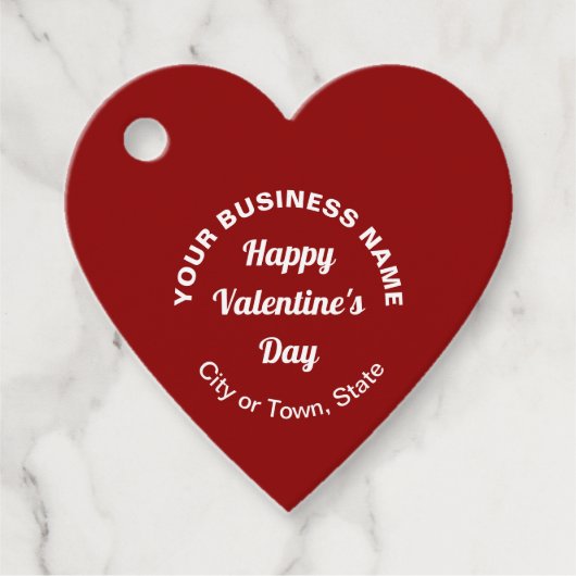 Business Valentine Gruß auf rote Herzform Geschenkanhänger (Vorderseite)