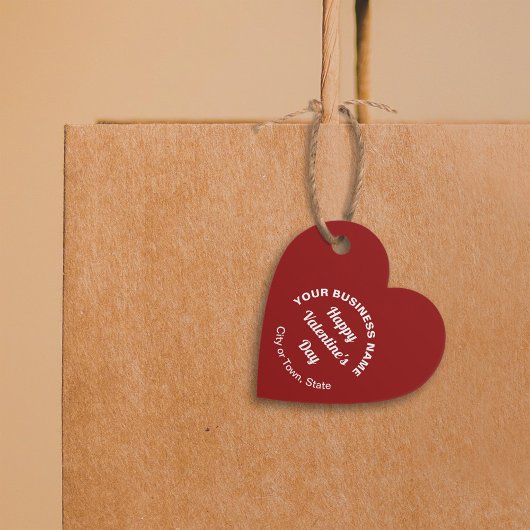 Business Valentine Gruß auf rote Herzform Geschenkanhänger