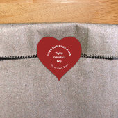 Business Valentine Gruß auf Rote Herzklammer Herz-Aufkleber