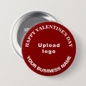 "Business Valentine Gruß on Red Round Button" Button (Vorne & Hinten)