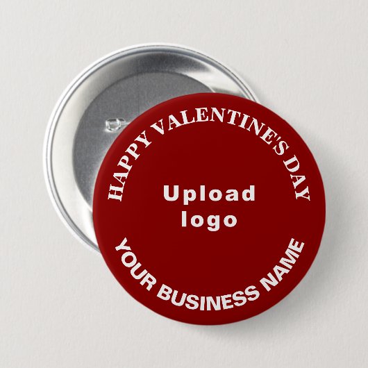 "Business Valentine Gruß on Red Round Button" Button (Vorne & Hinten)
