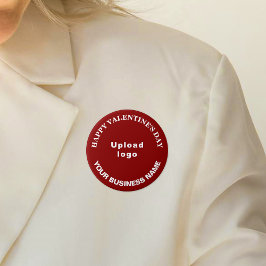 "Business Valentine Gruß on Red Round Button" Button