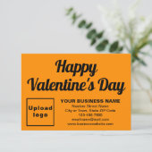Business Valentine Kleine orangefarbene, flache Gr Karte (Stehend Vorderseite)