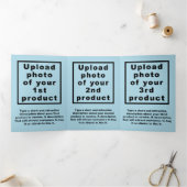 Business Valentine Light Blue Trifold Card Dreifach Gefaltete Karte (Innenseite)