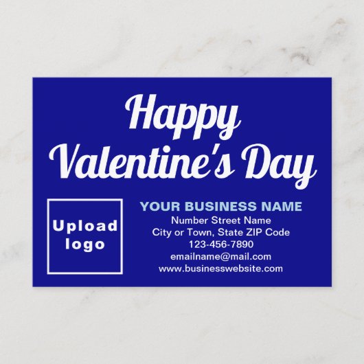 Business Valentine Small Blue Flat Grußkarte Karte (Vorderseite)