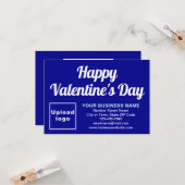 Business Valentine Small Blue Flat Grußkarte Karte (Vorderseite/Rückseite Beispiel)