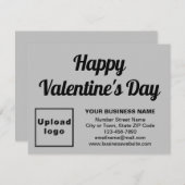Business Valentine Small Gray Ferienkarte Feiertagskarte (Vorne/Hinten)