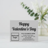 Business Valentine Small Gray Ferienkarte Feiertagskarte (Stehend Vorderseite)