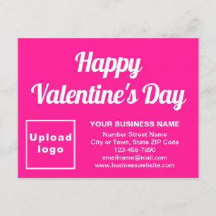 Business Valentine Small Pink Flat Holiday Card Feiertagskarte