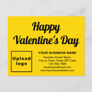Business Valentine Small Yellow Flat Holiday Card Feiertagskarte